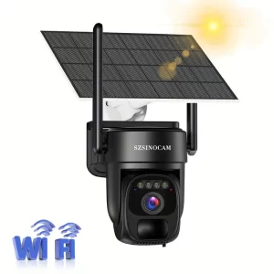 📷 Cameră solară wireless 1080P HD ☀️🔋 – PTZ rotativ 🔄, night vision color 🌙🌈, detectare mișcare 🚨, proiector 💡, sirenă 🔊 și audio bidirecțional 🎙️ – rezistentă la intemperii IP66 💦