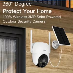 📷 Cameră solară wireless 3MP ☀️🔋 – PTZ panoramic 🔄, baterie reîncărcabilă 5200 mAh 🔋, detectare umană 🚶‍♂️🚨, night vision 🌙, audio bidirecțional 🎙️🔊 – 100% fără cabluri
