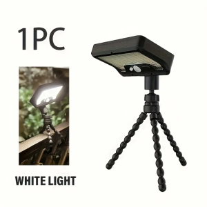 1 bucată lampă solară LiHangStar comercială, cu senzor de mișcare și suport pliabil flexibil, 92 LED-uri alimentate solar – ideală pentru montare pe ramuri de copac, camping, masă, perete sau cu țăruș, 3 moduri de iluminare cu pornire/oprire automată, rezistență sporită IP65, încărcare USB, potrivită pentru iluminat de siguranță în grădină, terasă, alei; lumină solară de exterior pentru alei, design robust și carcasă durabilă din plastic.
