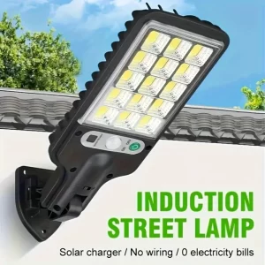 1 set lampă stradală solară de exterior cu 180 LED-uri COB, senzor de mișcare pentru detectarea corpului uman, lampă de grădină, IP44, cu telecomandă, 3 moduri de iluminare – potrivită pentru grădină, curte, drum, siguranță rutieră, perete exterior, verandă, ușa garajului și iluminat stradal.