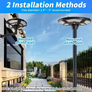 1 bucată lampă creativă pentru grădină, cu design tip UFO, alimentată solar, LED 2835 ultra-strălucitor, lampă de exterior integrată, cu telecomandă, senzor de mișcare și senzor inteligent de lumină – potrivită pentru diverse scenarii (stâlpul nu este inclus), iluminat de securitate, decor pentru curte, design elegant, iluminat modern, LED eficient energetic, lampă controlată prin telecomandă, iluminare activată la mișcare, iluminare inteligentă, pentru decoratori de exterior și proprietari de locuințe.