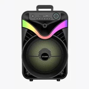 Boxă Portabilă – 20W, Bluetooth, Lumină RGB, Slot Microfon, Karaoke, Acumulator Puternic și Mâner de Transport