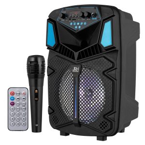 Boxa portabila JRH-S8 300W cu Bluetooth, USB, lumini LED – include boxă cadou + cască wireless – sunet puternic și design modern