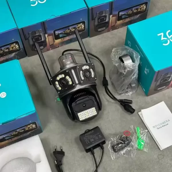 Cameră Supraveghere WiFi cu 3 Camere 4