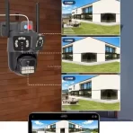 Cameră Supraveghere WiFi cu 3 Camere 5