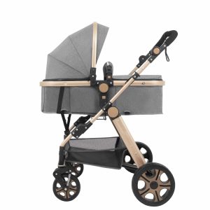 Carucior 2 in 1 Litle Bird cu suspensii – transformabil landou & sport, gri urban elegant