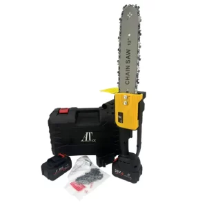 Drujbă Electrică Portabilă 1200W – Cu Acumulator 48V, Lamă 30 cm, 4200 RPM, Fără Fir, Ușoară și Puternică, Cu Accesorii Complete