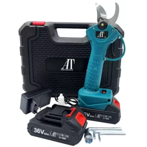 Foarfecă Electrică 5000 mAh – Cu 2 Acumulatori Reîncărcabili, Lamă din Oțel Carbon, Fără Fir, Tăiere Rapidă și Precisă, Culoare Turcoaz