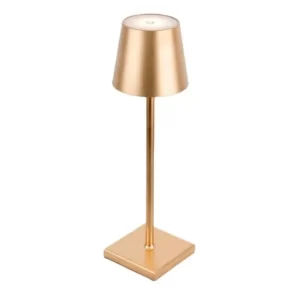 Lampă de Masă LED – Reîncărcabilă, 3 Temperatură de Culoare (Caldă, Rece, Neutră), 38×10 cm, Design Elegant Auriu