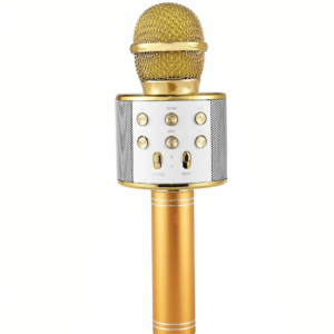 Microfon karaoke portabil cu boxă integrată și conexiune Bluetooth, efecte sonore și lumini LED colorate – compatibil cu telefon, tabletă și PC