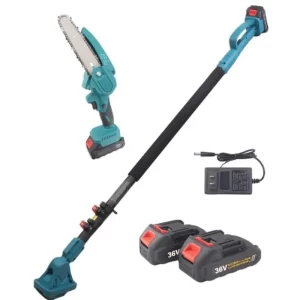 Mini Drujbă 36V 3Ah – Fierăstrău Electric cu 2 Acumulatori, Braț Telescopic 2–3 m și Unghi Reglabil pentru Tăieri Precise