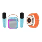 Pachet Smartwatch AMOLED 49mm + Boxă Karaoke cu 2 Microfoane