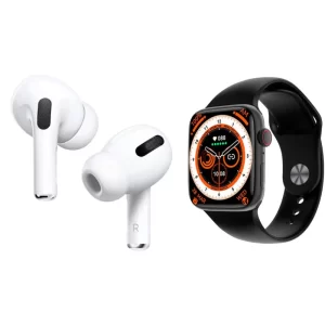 Pachet Smartwatch Ultra + Căști Wireless – Ceas Inteligent cu Apeluri, Monitorizare Sănătate, 7 Curele, Husă și Încărcător Wireless