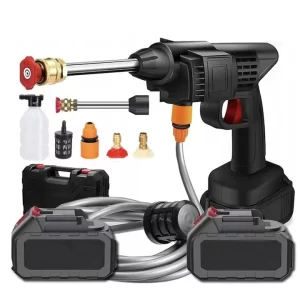 Set Aparat de Spălare cu Presiune – 48V, 25 Bari, 8L/min, Cu Acumulator, Jet Puternic pentru Auto, Terasă și Grădină