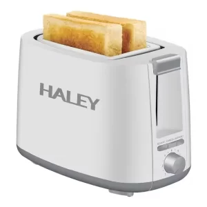 Prăjitor de Pâine Haley 9602 – 2 Felii, 750W, Automat, Carcasă din Oțel Inoxidabil Alb, Funcție de Decongelare și Reîncălzire pentru Mic-Dejun Perfec