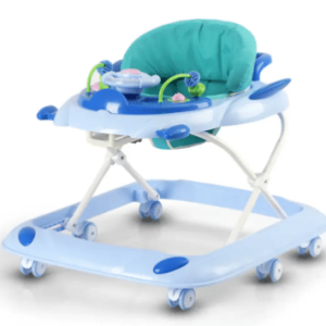Premergator Little Bird pentru bebelusi, 6 roti silențioase, scaun reglabil și tăviță interactivă – albastru