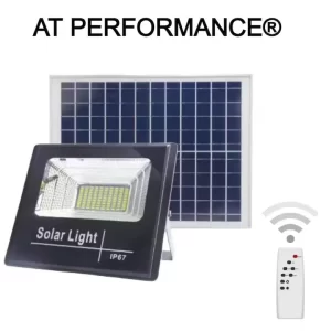 Proiector LED Solar 200W – Cu Senzor de Lumină, Timer, Telecomandă, Rezistent la Apă IP66, 2 Moduri Iluminare, Panou Solar și Kit Montaj Inclus