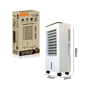 Răcitor de Aer Portabil Haley -6000 – 2000W, Rezervor 7L, 3 Viteze, 2 CutiI de Gheață, 4 Roți, Debit 5000 m³/h, Design Alb Modern