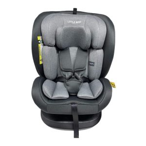Scaun auto 0–36 kg Little Bird cu ISOFIX, rotativ 360°, spatar reglabil – gri elegant