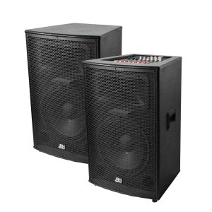 Set Boxe Profesionale JRH-2012DS 600 W – Bluetooth, Egalizator 5 Benzi, 2 Microfoane Wireless & Telecomandă