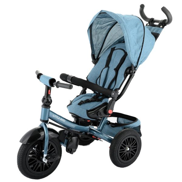 Tricicleta 4 in 1 rotativa-Blue-1