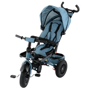 Ricicleta 4 in 1 Little Bird cu scaun rotativ și poziție de somn – model albastru multifuncțional