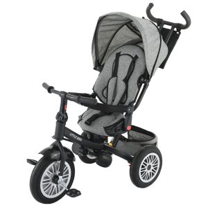Ricicleta 4 in 1 Little Bird cu scaun rotativ și poziție de somn – model gri confort premium