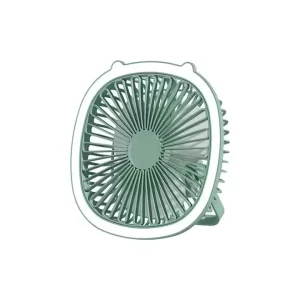 Ventilator Reîncărcabil pentru Camping – Portabil USB, Cu LED, 3 Trepte de Viteză, Agățătoare Pliabilă și Unghi Reglabil 180°