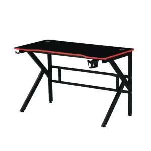 Masă de gaming profesională JRH – reglabilă pe înălțime, cadru metalic robust, blat cu textură carbon, suport pentru căști și pahar, dimensiune 120x60 cm
