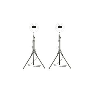 Set 2 lămpi circulare Ring Light JRH – 120 LED SMD, 10 trepte de luminozitate, 3 moduri de lumină, telecomandă pe fir și trepied reglabil inclus