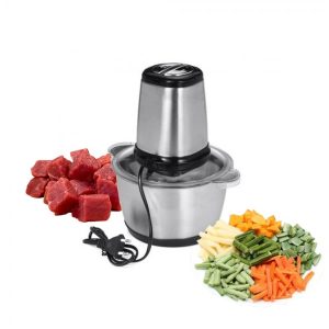 ✨ Tocător electric profesional 2L 🥩🥕 cu vas inox și 4 lame turbo 🌀