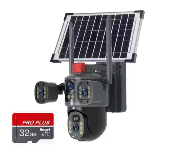 Cameră Supraveghere Solară cu 4 Camere