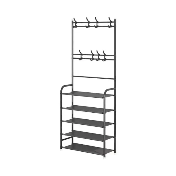 Cuier metalic pentru haine cu suport pantofi-1