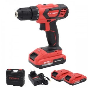 Mașină de înșurubat cu acumulator 18V INCRAFT DK-18V 2 viteze, 2Ah Li-Ion, 35 Nm, mandrină 10 mm – putere și precizie