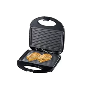 Sandwich Maker  800W cu plăci antiaderente – aparat inox pentru sandwich-uri crocante, încălzire rapidă și curățare ușoară