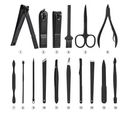 Trusă manichiură profesională 16 piese - Black -2 Trusă manichiură profesională 16 piese - Black -2