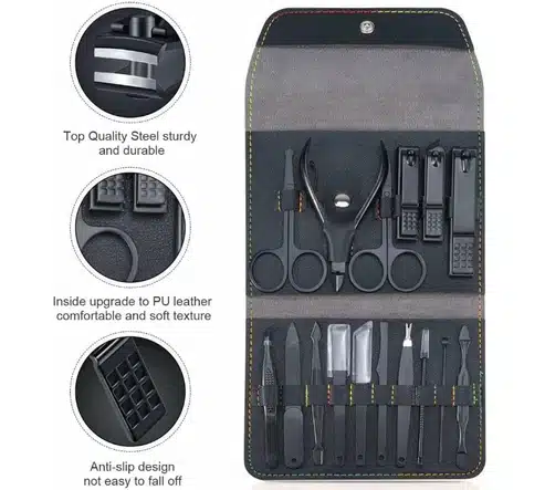 Trusă manichiură profesională 16 piese - Black -3 Trusă manichiură profesională 16 piese - Black -3