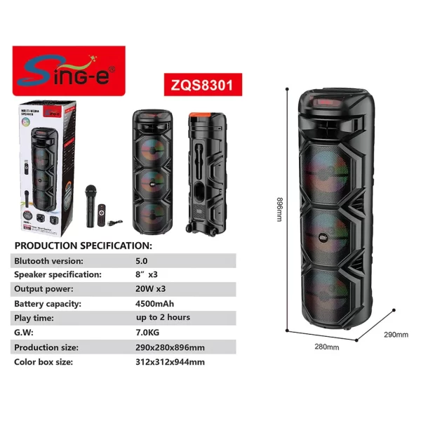 Boxa portabilă AT Performance ZQS8301-2