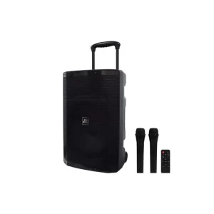 Boxă portabilă Party 1200W – Bluetooth, troler cu roți & 2 microfoane incluse – sunet puternic pentru petreceri și karaoke