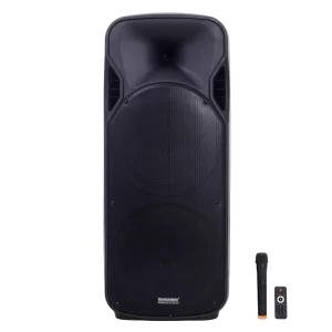 Boxă portabilă profesională – difuzor 15”, Bluetooth, karaoke cu microfon wireless și baterie reîncărcabilă, ideală pentru evenimente