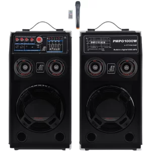 Sistem audio profesional putere totală 1000W, Bluetooth, USB, Radio FM și funcție Karaoke, ideal pentru petreceri și evenimente