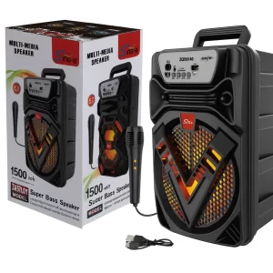 Speaker Bluetooth portabil cu difuzor 6.5” – sunet clar, LED multicolor și funcție hands-free, ideal pentru muzică acasă sau în deplasare