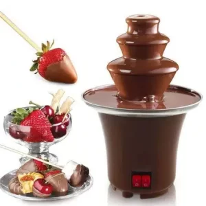 Mini Fântână de Ciocolată Fondue 45 W – Dispozitiv Portabil pentru Deserturi cu Flux de Ciocolată – Capacitate 300 g
