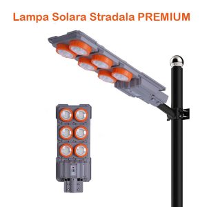 Lampa Stradala Solara Acumulator Li-ion, Senzor Radar si Telecomanda – Iluminat Exterior Puternic, Autonomie Lunga