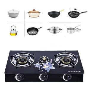 Aragaz Portabil ENGROSS cu 3 Arzătoare din Sticlă, GPL – Plită de Camping cu Aprindere Quartz și 3 Ochiuri pentru Bucătărie sau Exterior