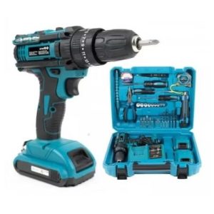 Mașină de Găurit și Înșurubat cu Percuție – Set Complet cu Accesorii, Putere Mare și Funcții Versatile pentru Găurire și Fixare